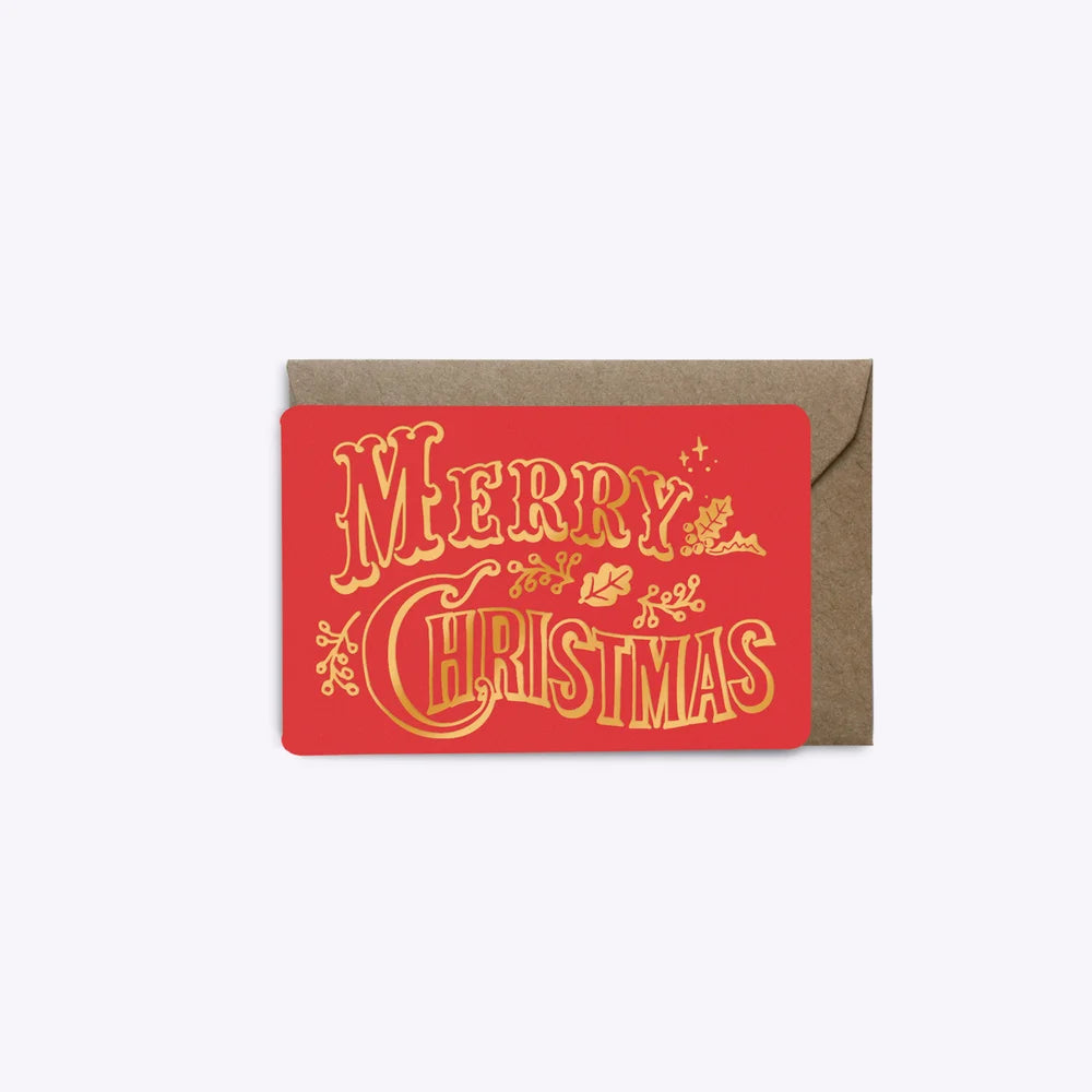 Mini-Carte Merry Christmas - Rouge I Les Éditions du Paon